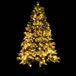 vidaXL Sapin de Noël pré-éclairé et pommes de pin vert 225cm PVC et PE