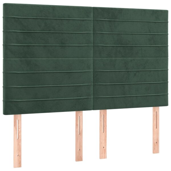 vidaXL Têtes de lit 4 Pièces Vert foncé 72x5x78/88 cm Velours