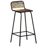 vidaXL Chaises de bar lot de 4 bois de récupération solide