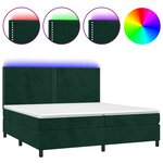 vidaXL Sommier à lattes de lit matelas et LED Vert foncé 200x200 cm