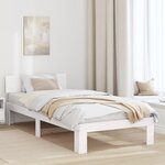 vidaXL Cadre de lit avec tête de lit blanche 75x190 cm en bois de pin massif