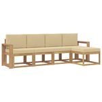 vidaXL Ensemble de canapés d'extérieur 5 Pièces Blanc et Beige