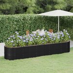 vidaXL Lit surélevé de jardin Acier enduit de poudre Anthracite