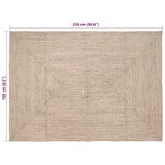 vidaXL Tapis Naturel et blanc 160 x 230 cm Jute