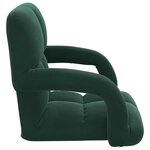 vidaXL Fauteuil de sol ajustable Vert foncé Velours