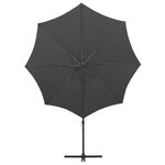 vidaXL Parasol déporté avec mât et lumières LED Anthracite 300 cm