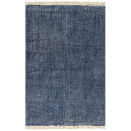 vidaXL Tapis Kilim Coton 200 x 290 cm Bleu