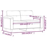 vidaXL Canapé à 2 places Noir 120 cm Similicuir