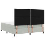 vidaXL Lit à ressorts avec matelas Gris clair 180 x 200 cm tissu