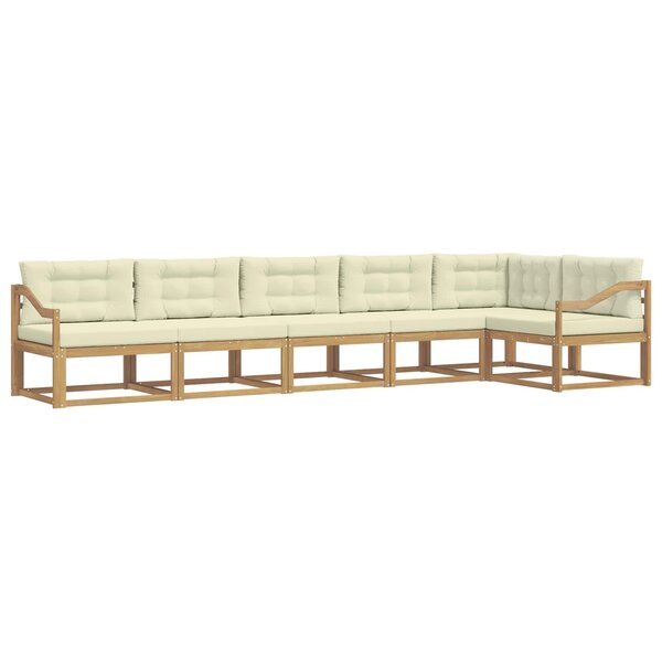 vidaXL Ensemble de canapés d'extérieur 4 Pièces Blanc et crème Polyester