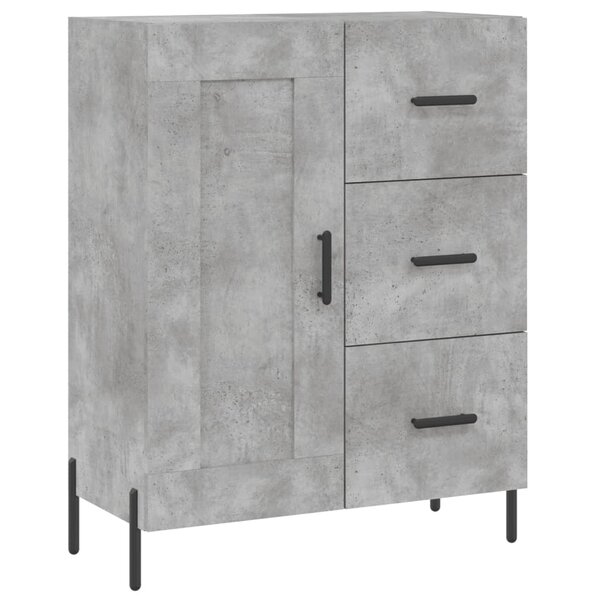 vidaXL Buffet gris béton 69 5x34x90 cm bois d'ingénierie