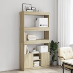 vidaXL Buffet haut chêne sonoma 92x33x180 cm bois d'ingénierie