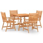 vidaXL Mobilier de salle à manger de jardin 5 Pièces Bois d'acacia solide