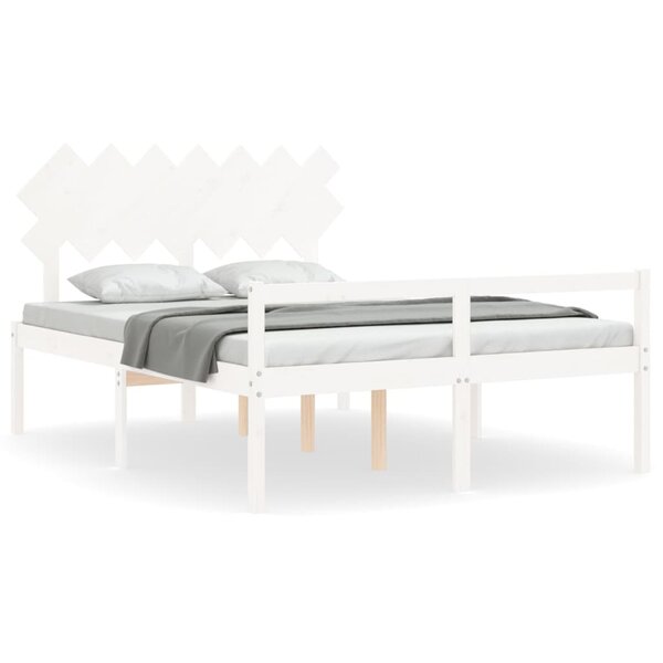 vidaXL Lit pour personne âgée sans matelas blanc 140x190cm bois massif