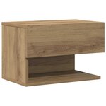 vidaXL Table de chevet murale chêne artisanal