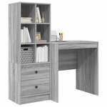 vidaXL Bureau avec rangement 2 Pièces Sonoma gris Bois d'ingénierie