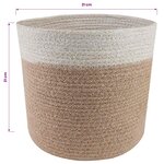 vidaXL Ensemble de Pots à Plantes 2 Pièces Naturel et Blanc Ø 21 x 21 cm