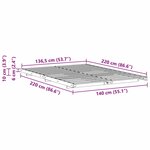 vidaXL Cadre de lit surélevé Blanc 140 x 220 cm Bois massif en pin