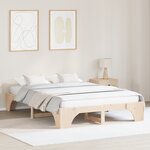 vidaXL Cadre de Lit Naturel Bois de pin massif 140 x 200 cm Durable