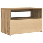 vidaXL Meuble TV avec lumières LED chêne artisanal bois d'ingénierie