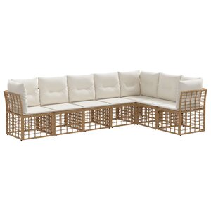 vidaXL Ensemble de canapés d'extérieur Naturel Polyester