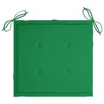 vidaXL Chaises à manger lot de 6 avec coussins vert Bois teck solide