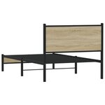 vidaXL Cadre de lit en métal sans matelas chêne sonoma 100x190 cm