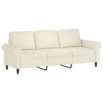 vidaXL Ensemble de canapés 3 Pièces avec coussins crème velours
