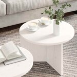 vidaXL Table basse 2 Pièces Blanc Bois de pin massif