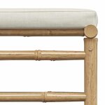 vidaXL Repose-pied de jardin avec coussin blanc crème Bambou