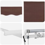 vidaXL Auvent Rétractable Marron 400 x 200 cm Polyester et Aluminium
