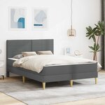 vidaXL Cadre de lit Gris foncé 120 x 190 cm Polyester