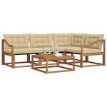 vidaXL Ensemble de canapés d'extérieur 5 Pièces Naturel et Beige