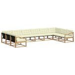 vidaXL Ensemble de canapés d'extérieur 10 pc Blanc et crème