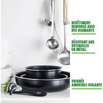 GREENCHEF Clickpan Magneto Diamond Black Lot de 2 poeles - Ø 20/26 cm + Poignée