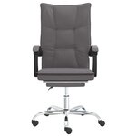 Chaise fauteuil siège pivotante de inclinable de bureau informatique étude similicuir gris 02_0024246