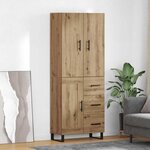 vidaXL Haut Armoire 2 Pièces Chêne artisanal Bois Aggloméré et Verre