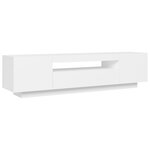 vidaXL Meuble TV avec lumières LED blanc 160x35x40 cm