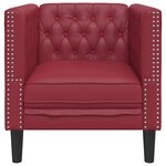 vidaXL Fauteuil Chesterfield rouge bordeaux similicuir