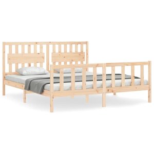 vidaXL Cadre de lit sans matelas bois massif de pin