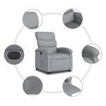 vidaXL Fauteuil inclinable électrique gris clair tissu