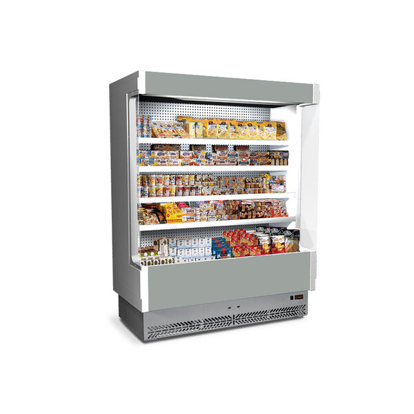 Vitrine refrigeree murale ouverte - profondeur 600 mm - virtus - r452a - acier inoxydable1580 mm