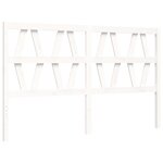 vidaXL Cadre de lit avec tête de lit blanc King Size bois massif