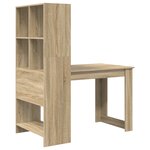 vidaXL Bureau avec étagère avec stockage Chêne sonoma 122 x 67 x 145 cm