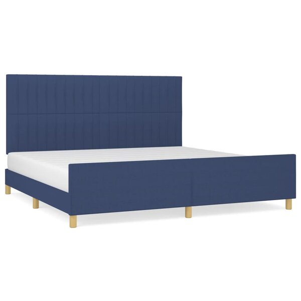 vidaXL Cadre de lit sans matelas bleu 200x200 cm tissu