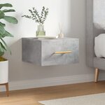 vidaXL Table de chevet murale gris béton 35x35x20 cm