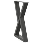 vidaXL Pieds de table à manger 2 pièces Anthracite 60 x (72-73 3) cm Acier