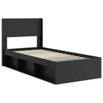 vidaXL Cadre de lit avec rangement et tête de lit Noir 90 x 190 cm