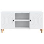 vidaXL Meuble TV Blanc 102 x 34 5 x 50 cm Bois d'ingénierie