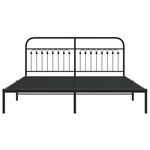 vidaXL Cadre de lit métal avec tête de lit noir 183x203 cm